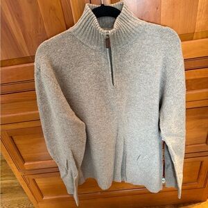 J Crew Gray Quarter Zip Sweater